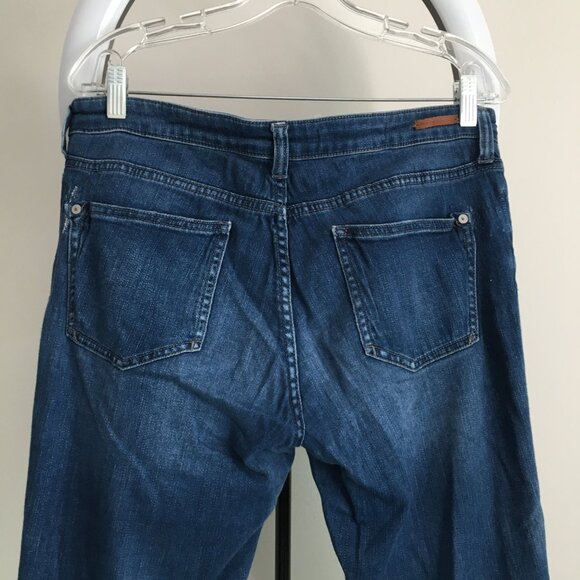 PILCRO Anthropologie Medium Wash Mid-Rise Raw Edge Step Hem Skinny Jeans - Picture 10 of 16